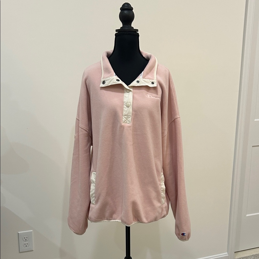 Champion Women's Pink Snap Collar Sweatshirt